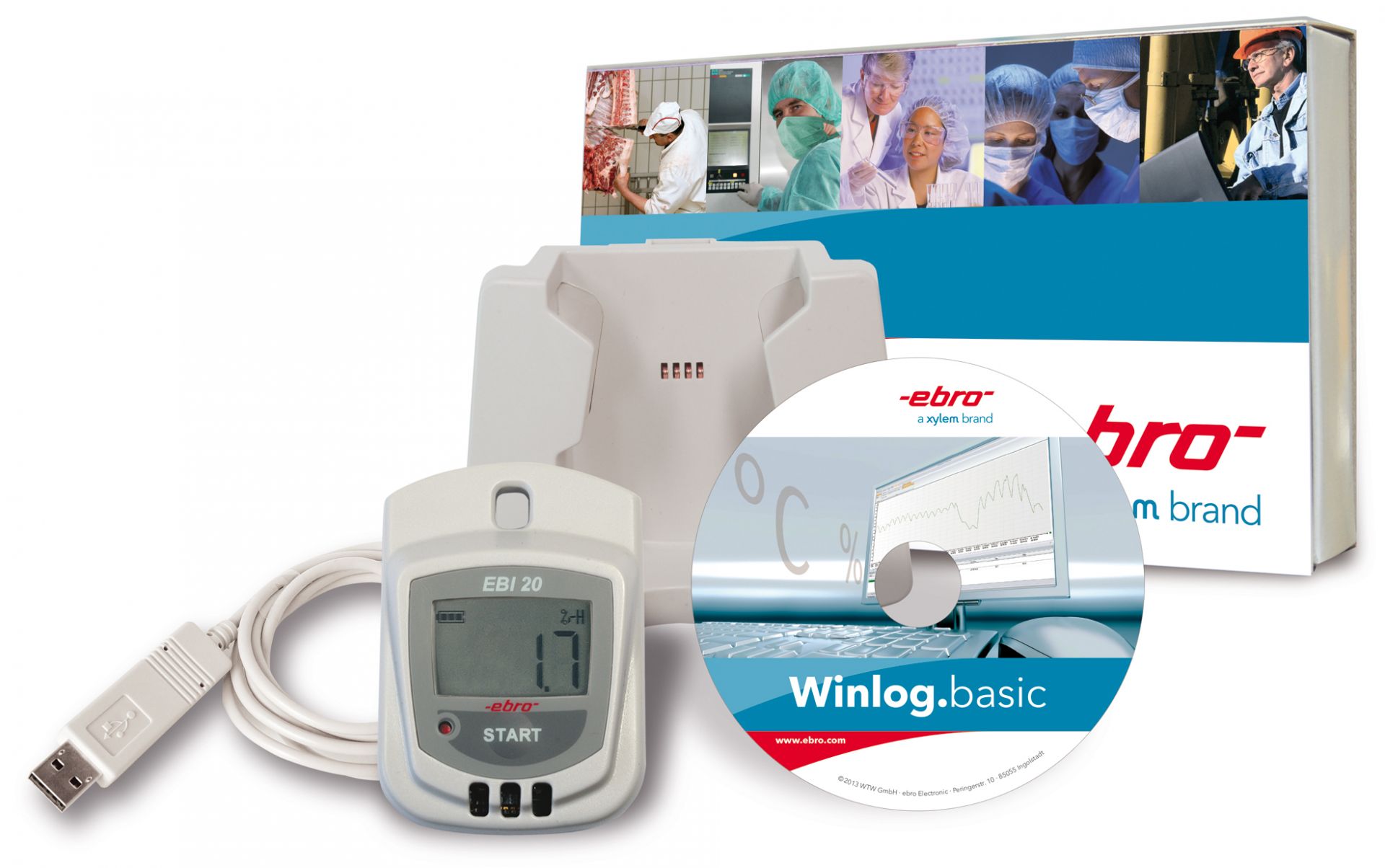 Zestaw rejestratora danych temperatury / wilgotności EBI 20-TH1